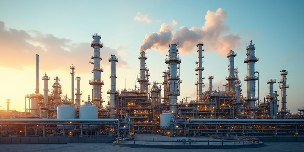Современный нефтеперерабатывающий завод ЛУКОЙЛ, установка гидрокрекинга для производства базовых масел